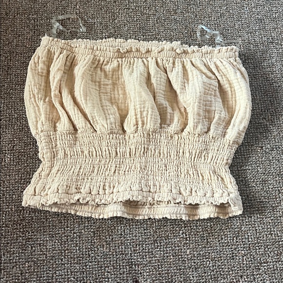Bobi Smocked Strapless Crop Top - Picture 2 of 5